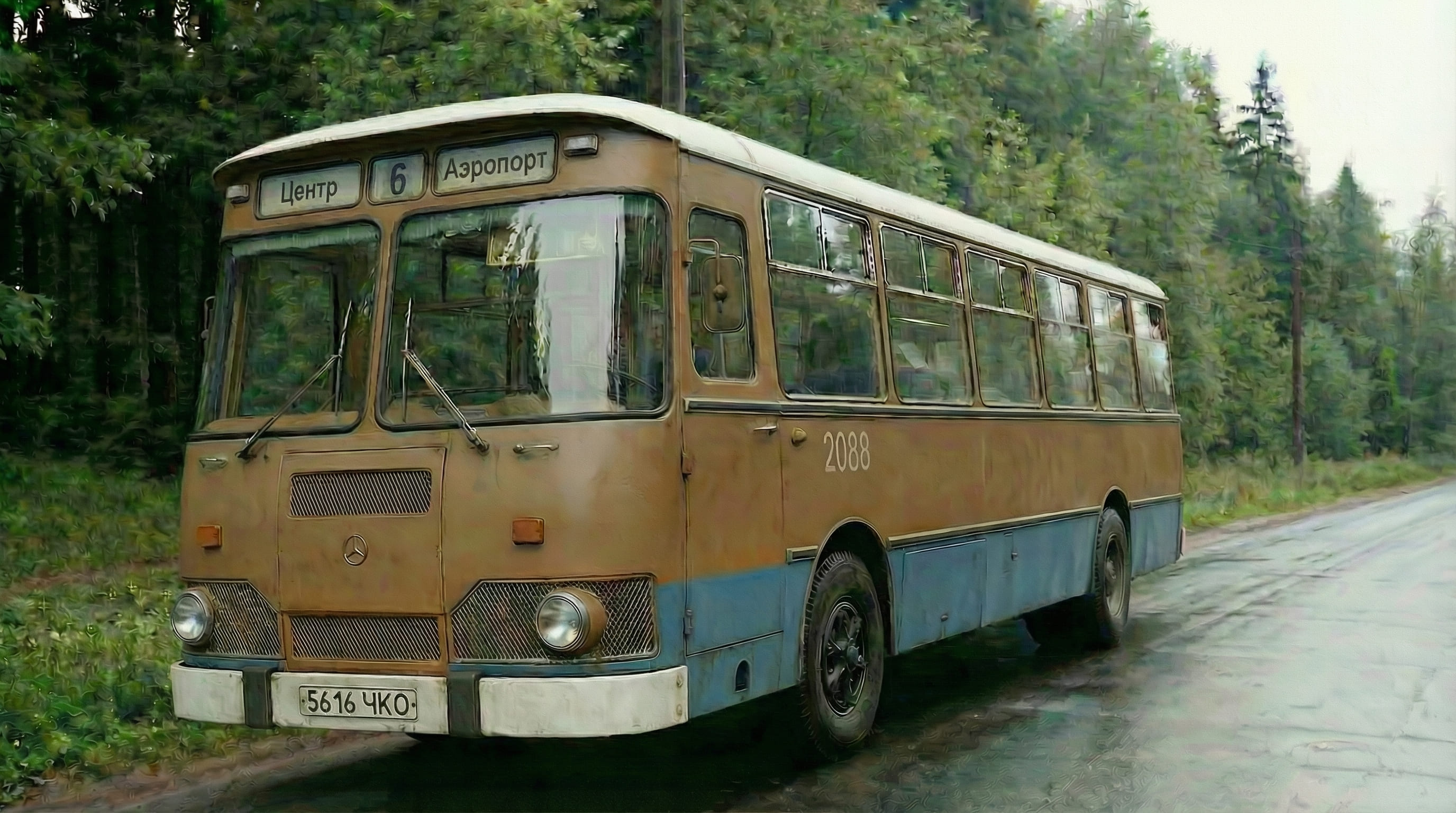 Восстановлен по фото. Стоял в качестве зала ожиданая на АС ярославская. Порезан в 2004 году.